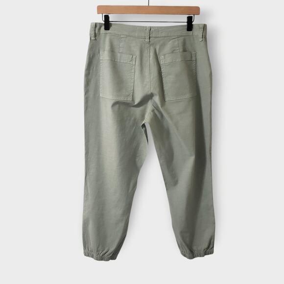 Frank & Eileen Jameson Utility Jogger Sage Green Cotton Flax Stretch Sz 10 - Picture 4 of 11